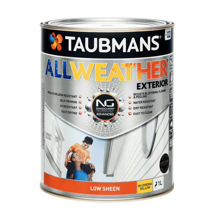 Taubmans 1L Hi C Yellow Low Sheen All Weather Exterior Paint