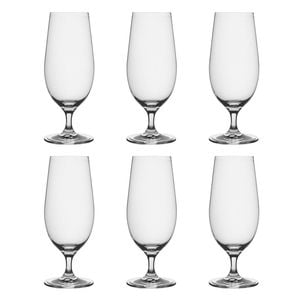 6pc Ecology 460ml Classic Crystalline Glass Stem Beer Drinking Set - Clear