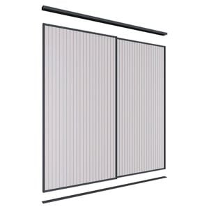 Lugna 2400 x 1801-2400mm Black VJ Panels Wardrobe Double Sliding Doors