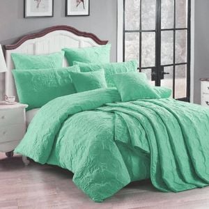 Georges Fine Linens Marguerite Quilt Cover Set Wave Green - Double
