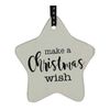 Ceramic Hanging 8x9cm Star Christmas Wish w/ Ribbon Ornament Home/Office Decor