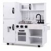 Costway Kid Play Kitchen Wooden Playset Pretend Water Dispenser Microwave