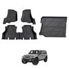 AUSGO Floor Mats & Boot Liner Set for Jeep Wrangler JL Series 4Door 2018-Onwards Car Floor Liners Cargo Mat