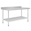 Vogue Stainless Steel Prep Table With Splashback And Undershelf 1800x600x900mm Commercial Kitchen Storage