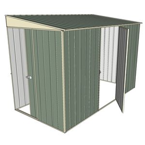 Build-a-Shed 1.5 x 2.3 x 2m Sliding Door Tunnel Shed with Hinged Side Door - Green