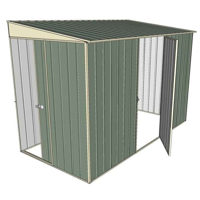 Build-a-Shed 1.5 x 2.3 x 2m Sliding Door Tunnel Shed with Hinged Side Door - Green