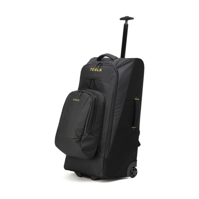 Tosca Delta Trolley Backpack Rolling Luggage Travel Bag Black/Yellow 75cm