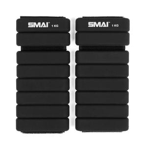 Smai Weighted Ankle / Wrist Bracelets 1kg (pair) - Black - Black