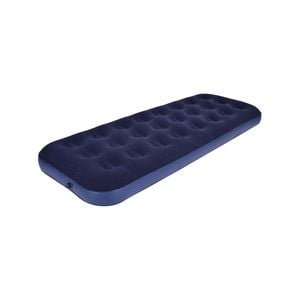 All Set Blue Single Size Flocked Airbed Inflatable Camping Mattress