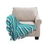 SOGA Blue Zigzag Striped Knitted Throw Blanket 130x170cm
