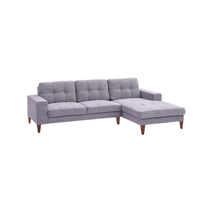Juliet 2 Seater Sofa Soft Fabric Uplholstered Lounge Couch with RHF Chaise Grey