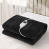 Bedra Heated Electric Blanket Throw Rug Washable Black