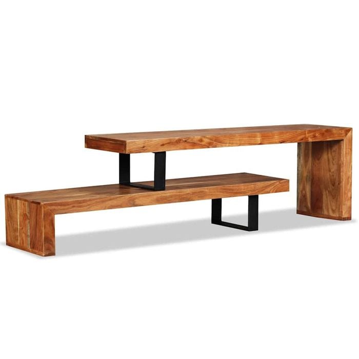 vidaXL Solid Acacia Wood TV Stand Home HiFi Entertainment Centre Side Unit