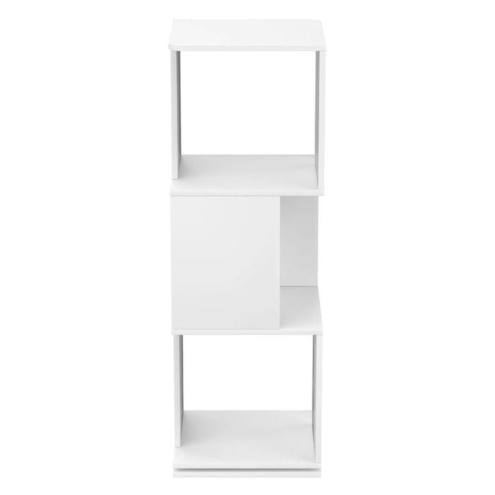 Ufurniture Rotating Bookshelf 3-Tier Wooden Bookcase Corner Standing Display Shelf Organizer CD Storage Rack White