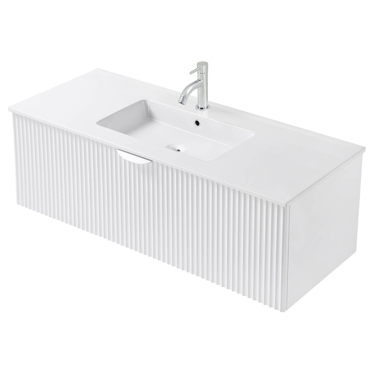CIBO 1200mm White Ripple Wall Hung Bathroom Vanity - Bunnings Australia