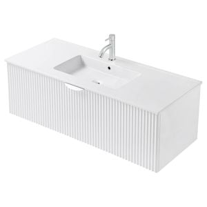 CIBO 1200mm White Ripple Wall Hung Bathroom Vanity