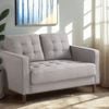 Zinus 2 Seater Sofa Mid-century Fabric - Stone Grey