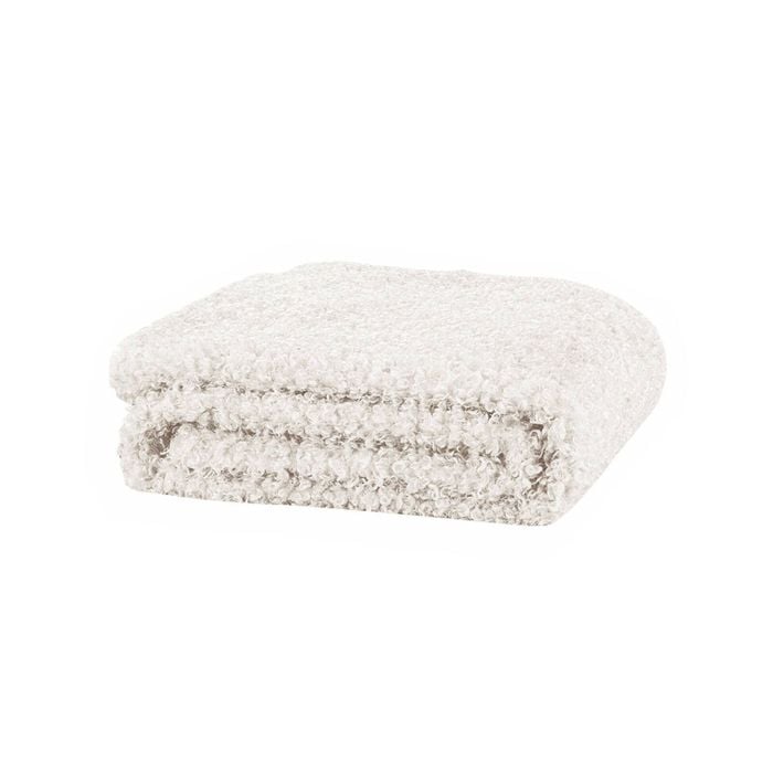 J.Elliot Lyla Faux Sheep Fur Throw Rug Ivory