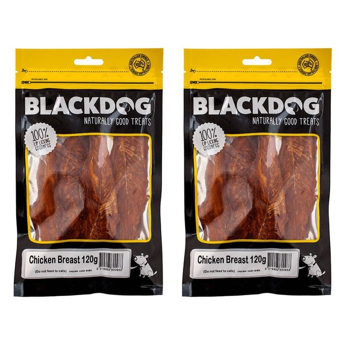 2x Blackdog 120g Naturally Good Pet/dog Chicken Breast Fillet Healthy Treat/food