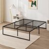 Advwin Bed Frame Double Size Metal Frame Bed Mattress Base Platform Black
