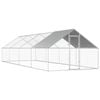 vidaXL Outdoor Chicken Cage 2.75x8x1.92m Galvanised Steel Poultry Cage Run House