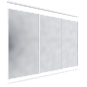Lugna 2400 x 2701-3600mm Triple Mirror Wardrobe Sliding Door Package