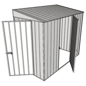 Build-A-Shed 1.2 x 2.3 x 2.0m Skillion Single Hinged Side Door Shed - Zinc