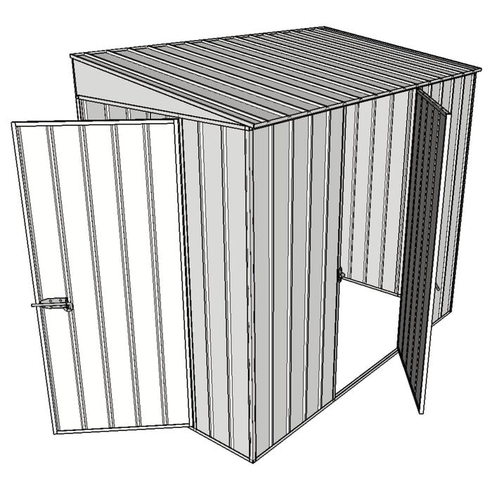 Build-A-Shed 1.2 x 2.3 x 2.0m Skillion Single Hinged Side Door Shed - Zinc