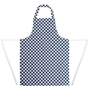 Whites Bib Apron Polycotton Blue/white Check 710x960mm Commercial Kitchen Uniform