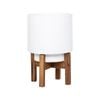 390 x 250mm Linear White Round Ceramic Pot with Legs