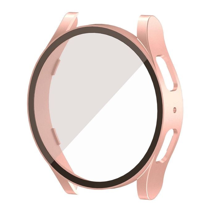 PC Full Cover Screen Glass Protector Shell Case - For Samsung Galaxy Watch 6th 40mm (Rose pink)