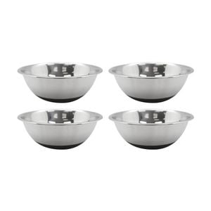 4x Lemon And Lime Stainless Steel Food Cooking Mixing Bowl Silicone Base 28cm