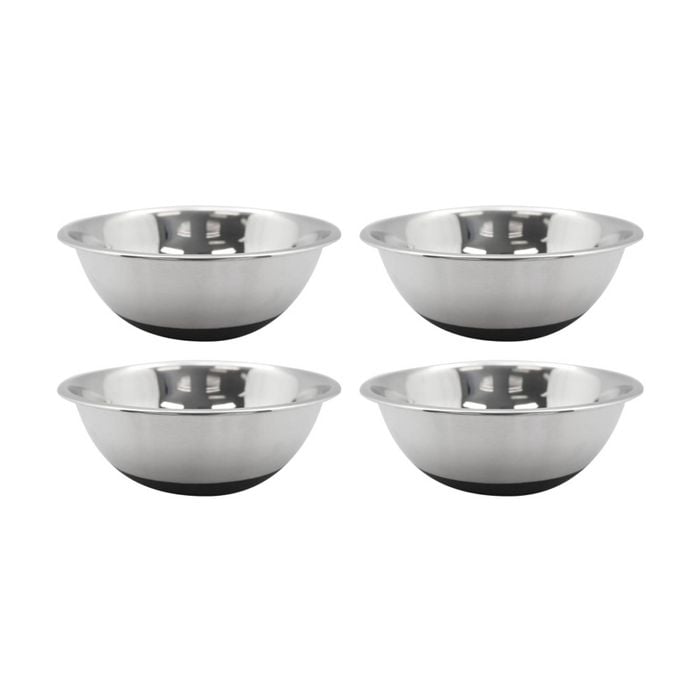 4x Lemon And Lime Stainless Steel Food Cooking Mixing Bowl Silicone Base 28cm