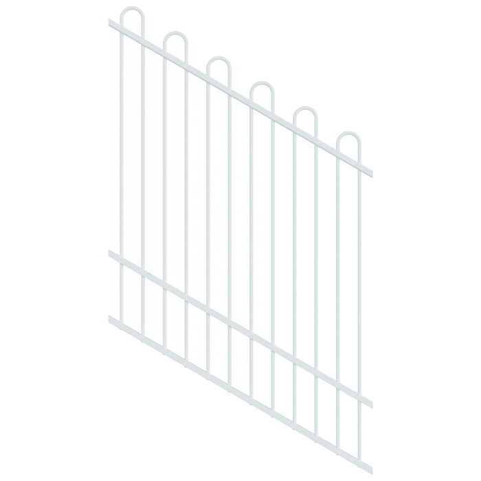 ProtectorAl 0350-1200W x 1500H Pearl White Loop Top Pool Fence Panel Raked 16-30º