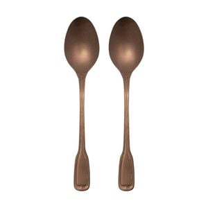 2pc Ecology Anais Vintage Serving Spoon Cutlery Set Brushed Matte Copper