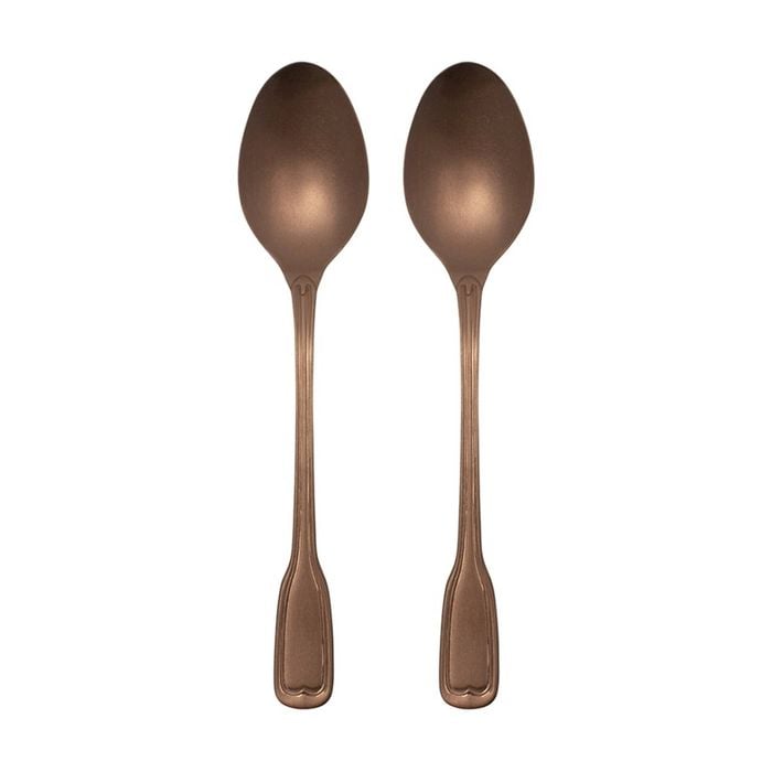 2pc Ecology Anais Vintage Serving Spoon Cutlery Set Brushed Matte Copper