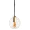Brilliant Satin Brass DIY  Orb Glass Pendant Light