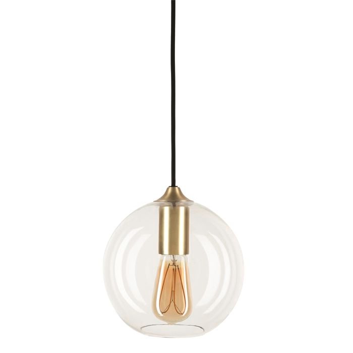 Brilliant Satin Brass DIY  Orb Glass Pendant Light
