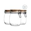 Argon Tableware 3 Piece Storage Jar with Wooden Lid Set - Round - 750ml