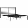 vidaXL Bed Frame Bed Base Slat Bed with Headboard Black 153x203 cm Queen Size