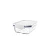 Locknlock Clear Glass White Rectangle Container 1l