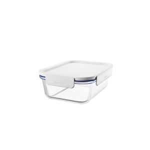 Locknlock Clear Glass White Rectangle Container 1l