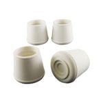 Surface Gard 25mm White Round External Rubber Chair Tips - 4 Pack