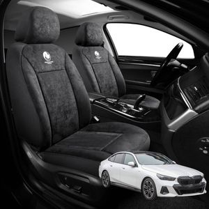 Australian Goose Edition Front Seat Covers for BMW 5 Series 2017 - 2023 (G30 G31 G38) - Suede, Universal Fit - Black