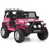 Costway 12v Kid Electric Ride-on Car Off Road Jeep W/remote Control - Pink