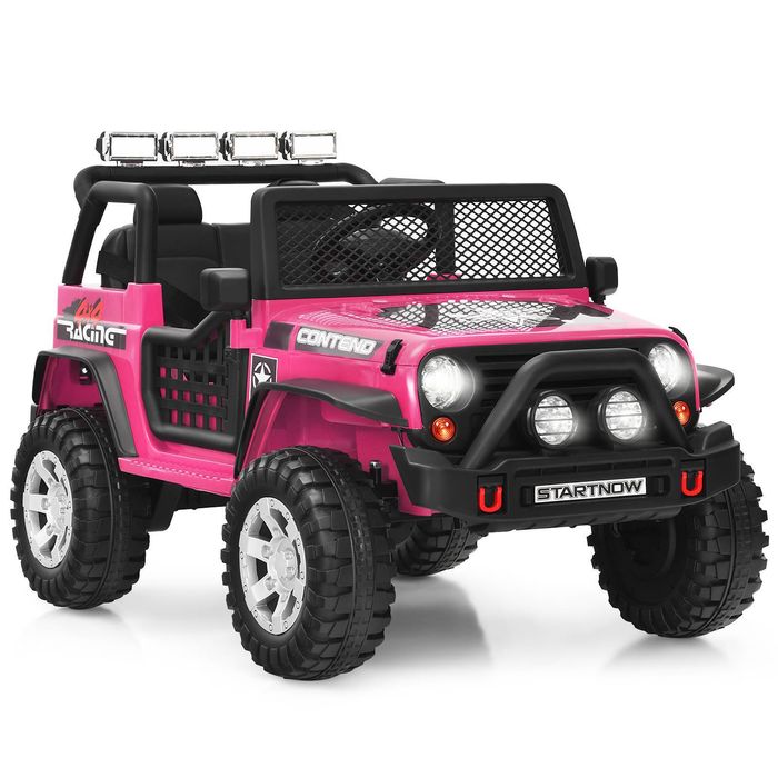 Costway 12v Kid Electric Ride-on Car Off Road Jeep W/remote Control - Pink