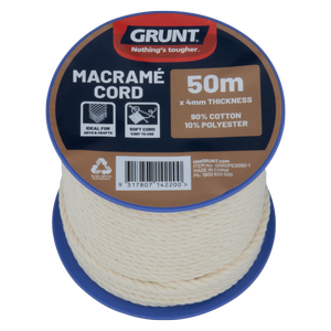 GRUNT 4mm x 50m Macrame Cotton Cord - 4mm