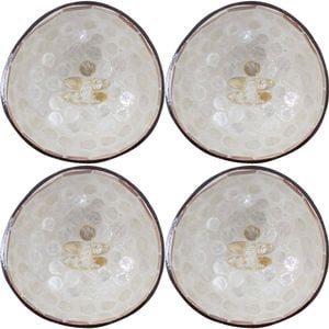 4PK LVD Coconut Bowl Bee Ivory Decorative Home Decor Ornament Statue 13x6cm