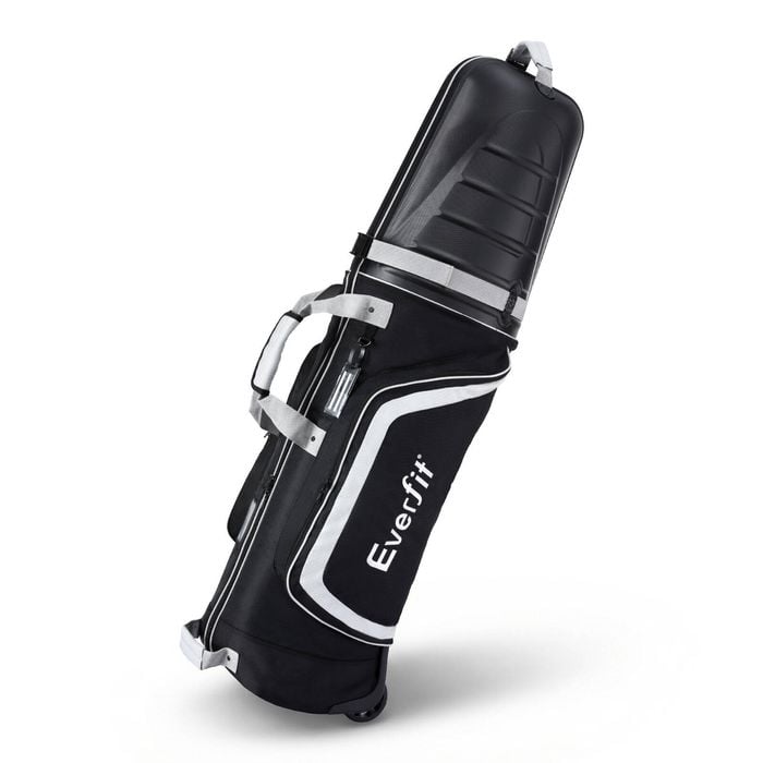 Everfit Foldable Golf Travel Bag w/Roller - Black&Grey
