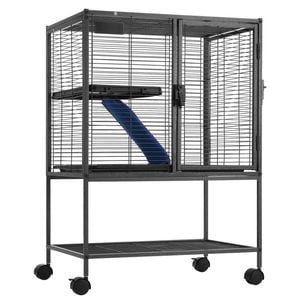 VEVOR Rolling Metal Ferret Cage Black Large 2-Tier Critter with Ramps & Tray for Pet
